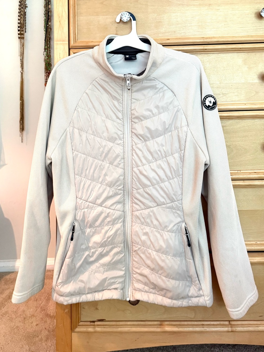 Spyder Light Beige Quilted Hybrid Jacket - Women's
